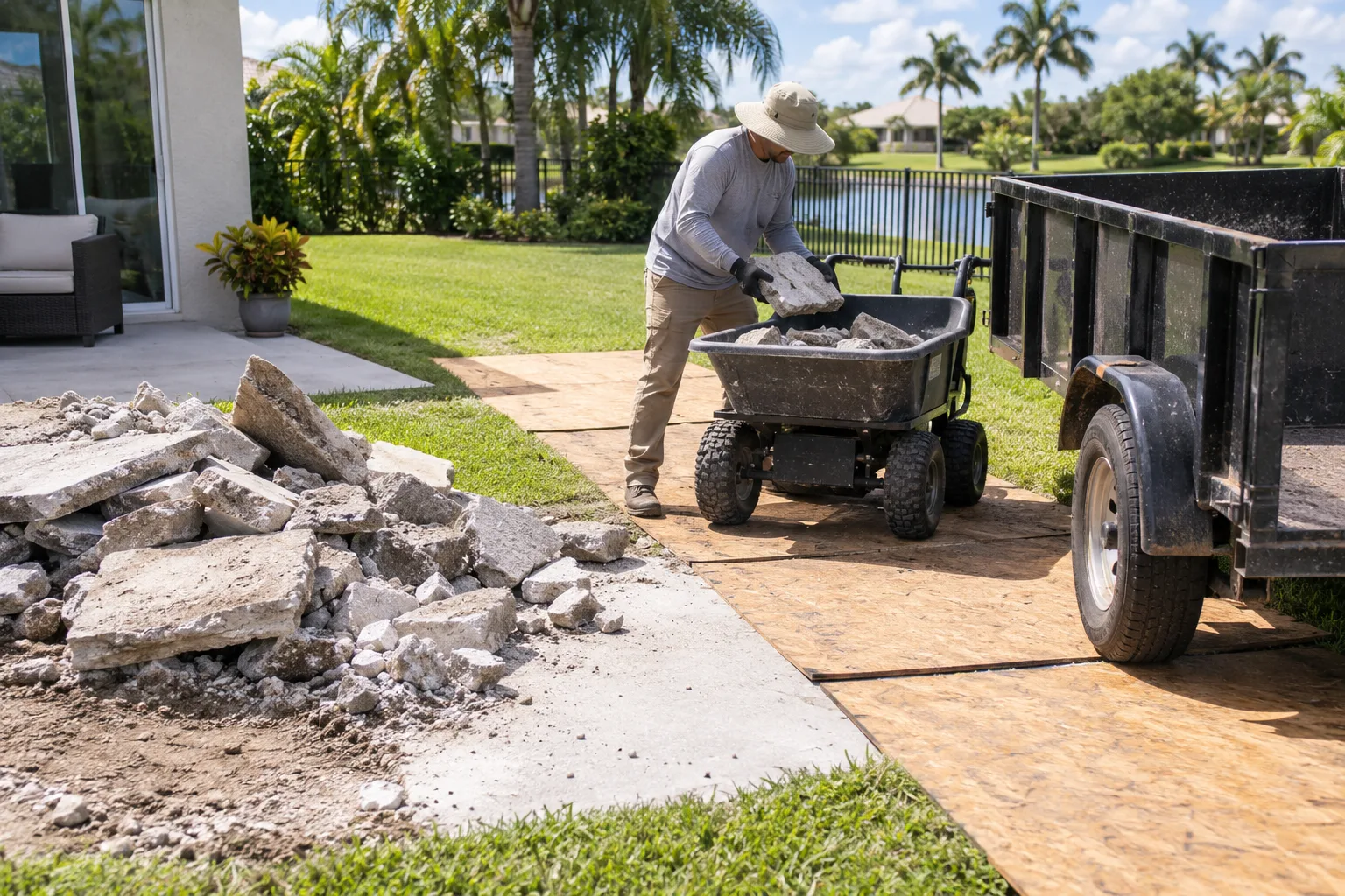 Concrete Debris Removal service in progress